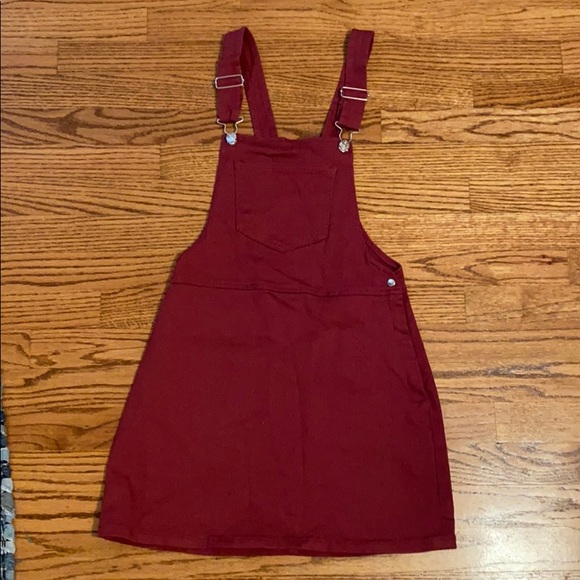 overall dress burgundy Chase Black Corduroy Overall Dress FINAL SALE XS main image 1